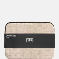 School Accessoires | Laptophoezen^Duifhuizen croco laptophoes 13 inch beige