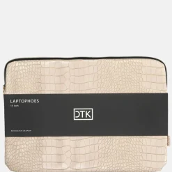 School Accessoires | Laptophoezen^Duifhuizen croco laptophoes 15 inch beige