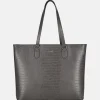 Schoolhandtassen | Dames Laptoptassen^Duifhuizen croco shopper met laptopvak middengrijs