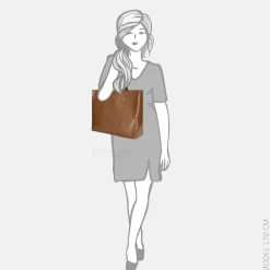 Schoolhandtassen | Dames Laptoptassen^Duifhuizen croco shopper met laptopvak cognac