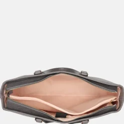 Schoolhandtassen | Dames Laptoptassen^Duifhuizen croco shopper met laptopvak middengrijs