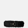 Schouderbanden^Duifhuizen Faux fur schouderband zwart goud