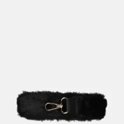 Schouderbanden^Duifhuizen Faux fur schouderband zwart goud