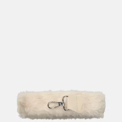 Schouderbanden^Duifhuizen faux fur schouderband beige zilver