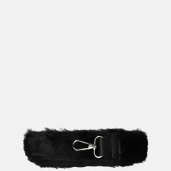 Schouderbanden^Duifhuizen faux fur schouderband zwart zilver
