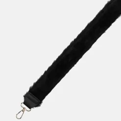 Schouderbanden^Duifhuizen Faux fur schouderband zwart goud