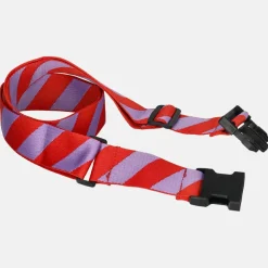 Kofferriemen^Duifhuizen kofferriem stripe purple-red