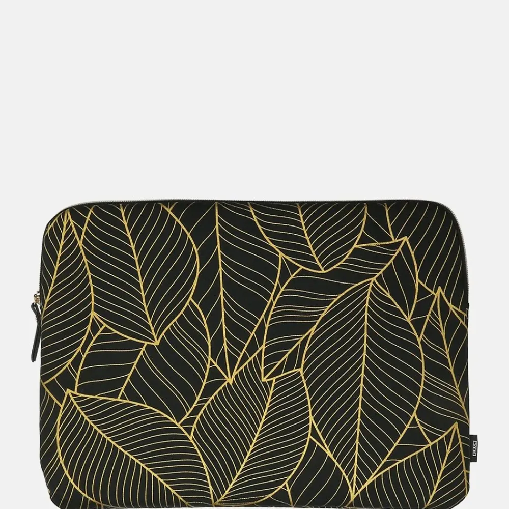 School Accessoires | Gepersonaliseerde Laptophoezen^Duifhuizen laptophoes 13 inch zwart goud blad