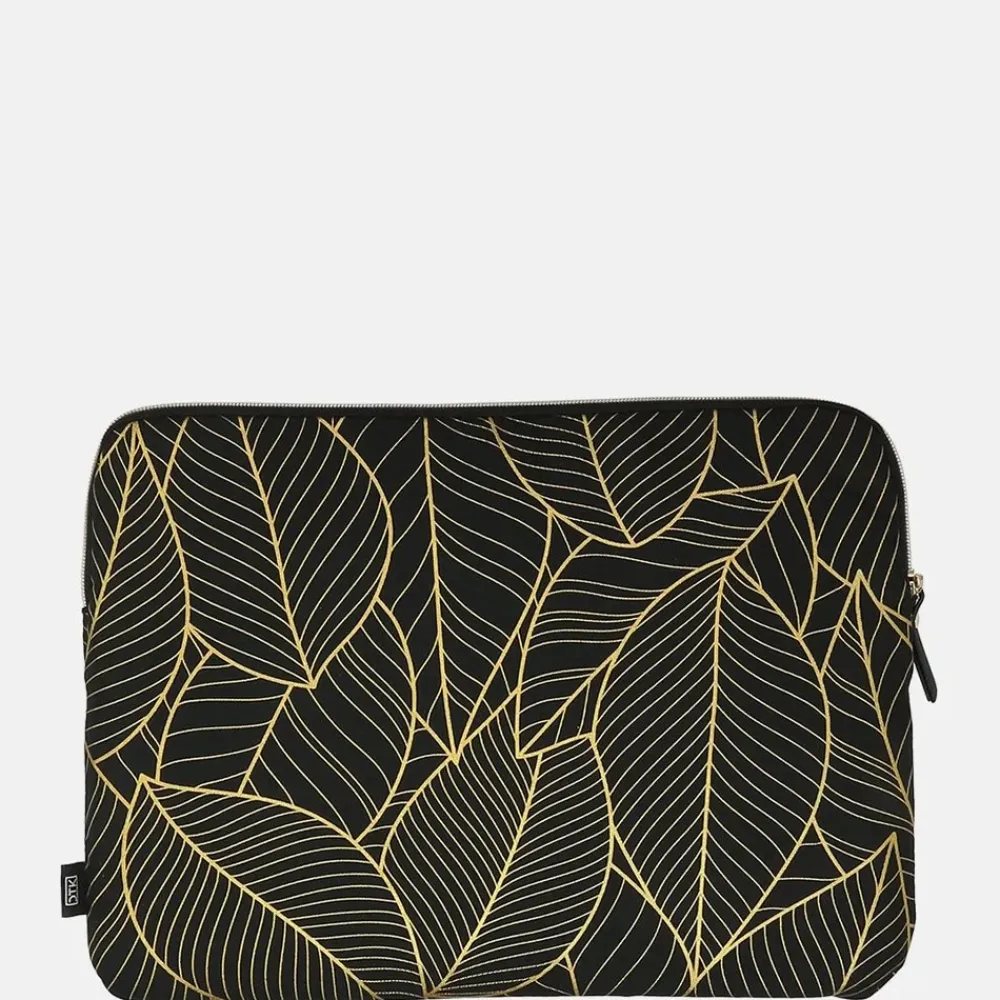 School Accessoires | Gepersonaliseerde Laptophoezen^Duifhuizen laptophoes 13 inch zwart goud blad