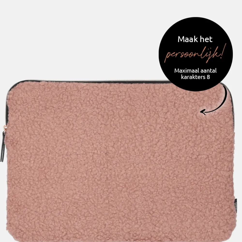 School Accessoires | Gepersonaliseerde Laptophoezen^Duifhuizen laptophoes 15 inch oudroze teddy