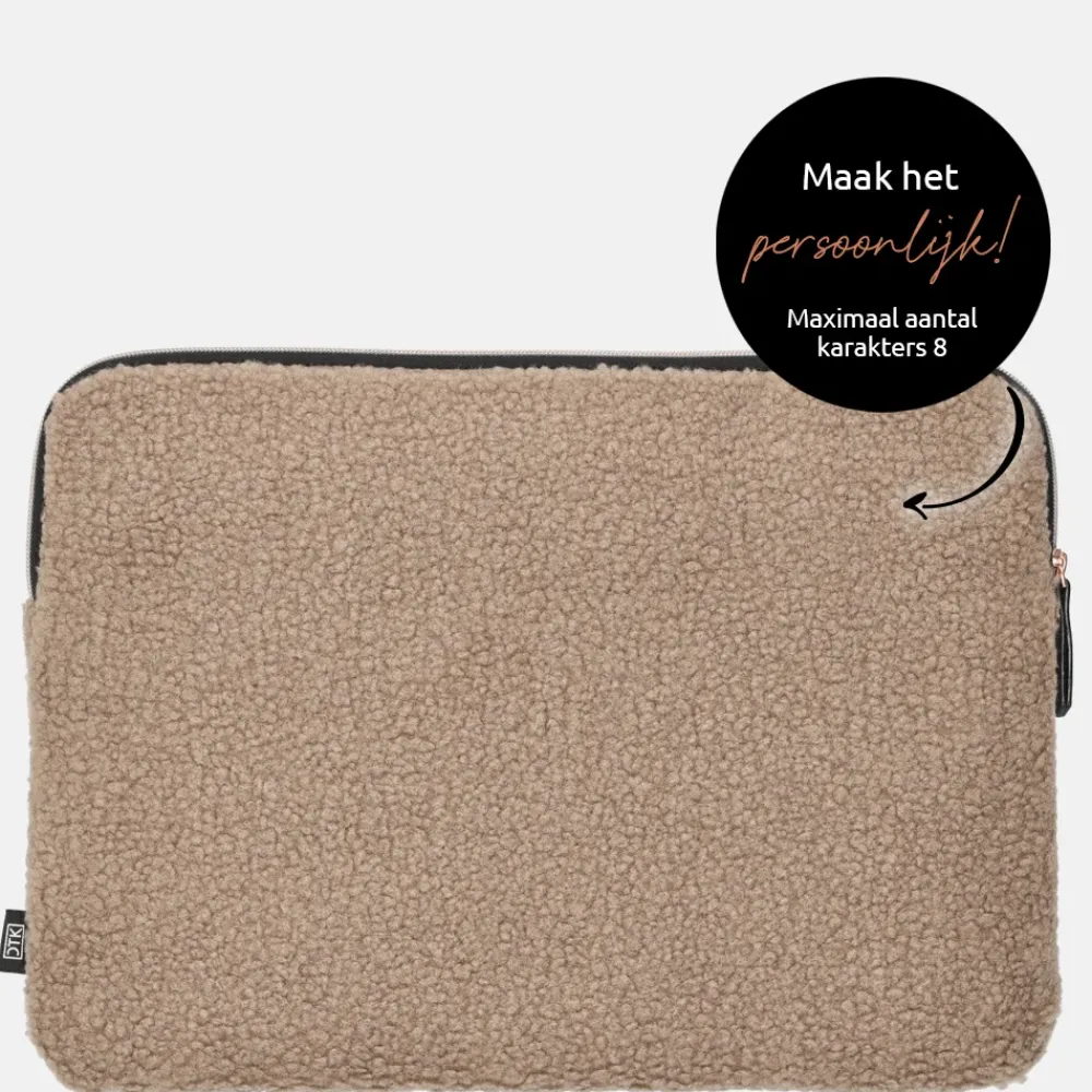 School Accessoires | Gepersonaliseerde Laptophoezen^Duifhuizen laptophoes 15 inch taupe teddy