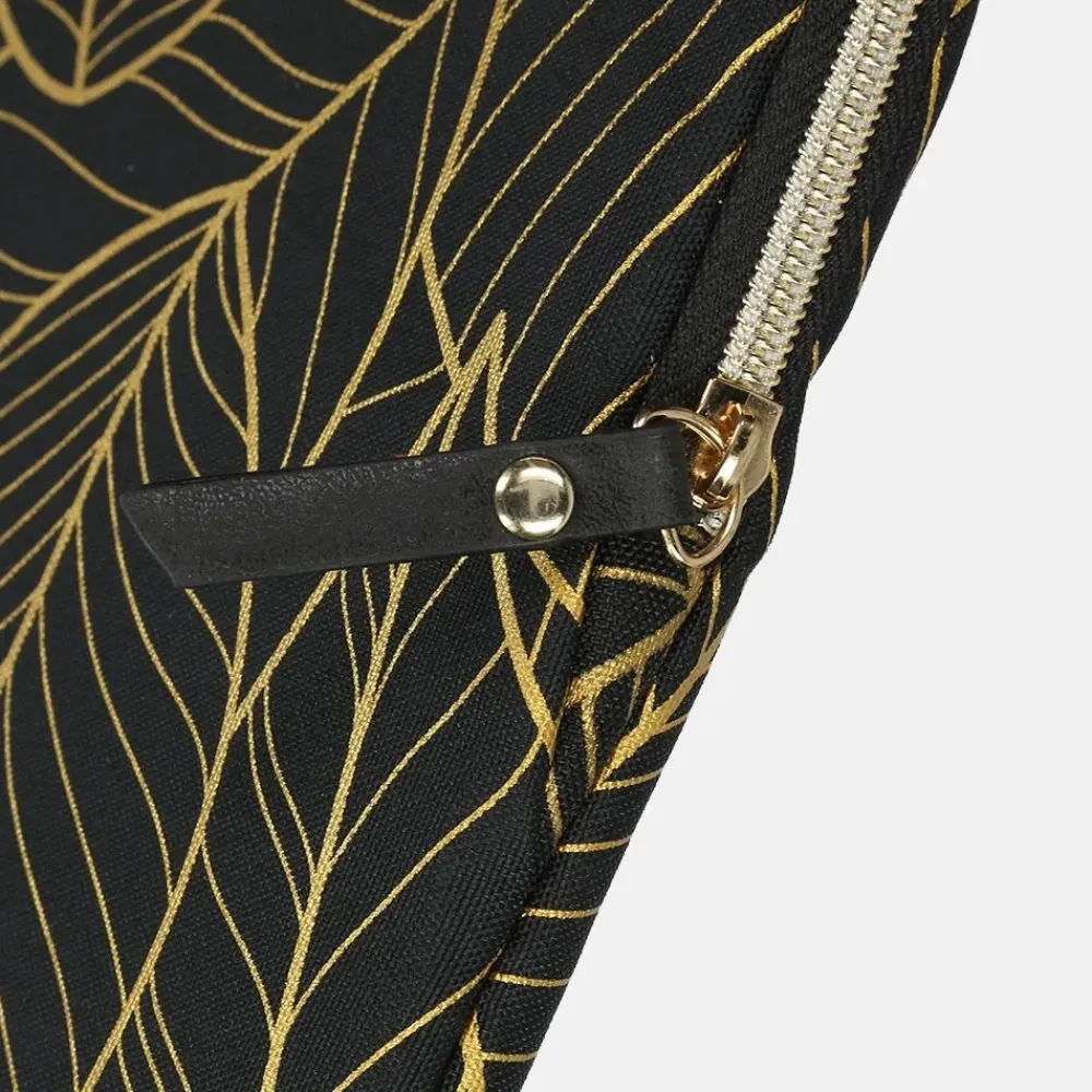 School Accessoires | Gepersonaliseerde Laptophoezen^Duifhuizen laptophoes 13 inch zwart goud blad