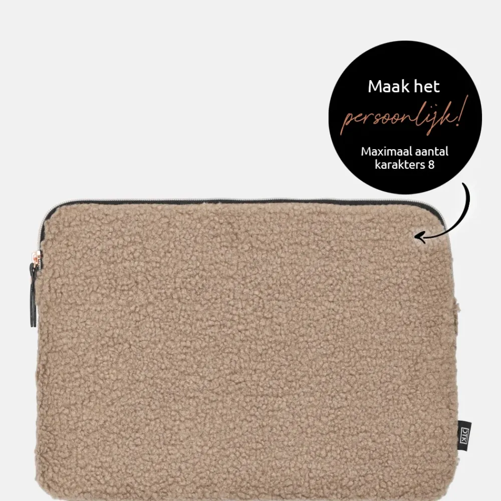 School Accessoires | Gepersonaliseerde Laptophoezen^Duifhuizen laptophoes 13 inch taupe teddy