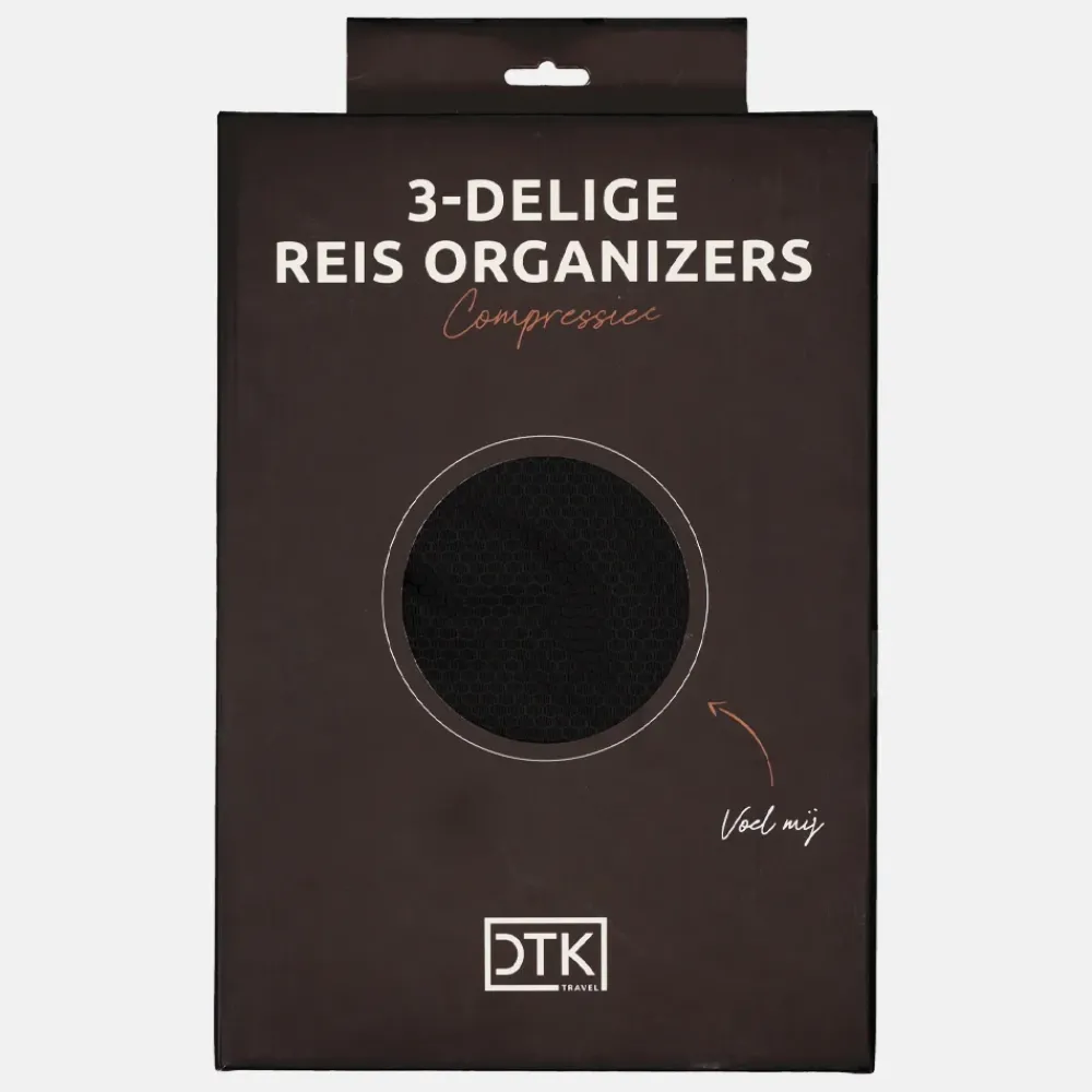 Inpakaccessoires^Duifhuizen packing cubes set compressie zwart