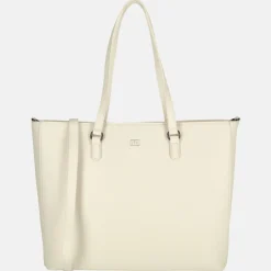 Shoppers^Duifhuizen Saffiano shopper L creme