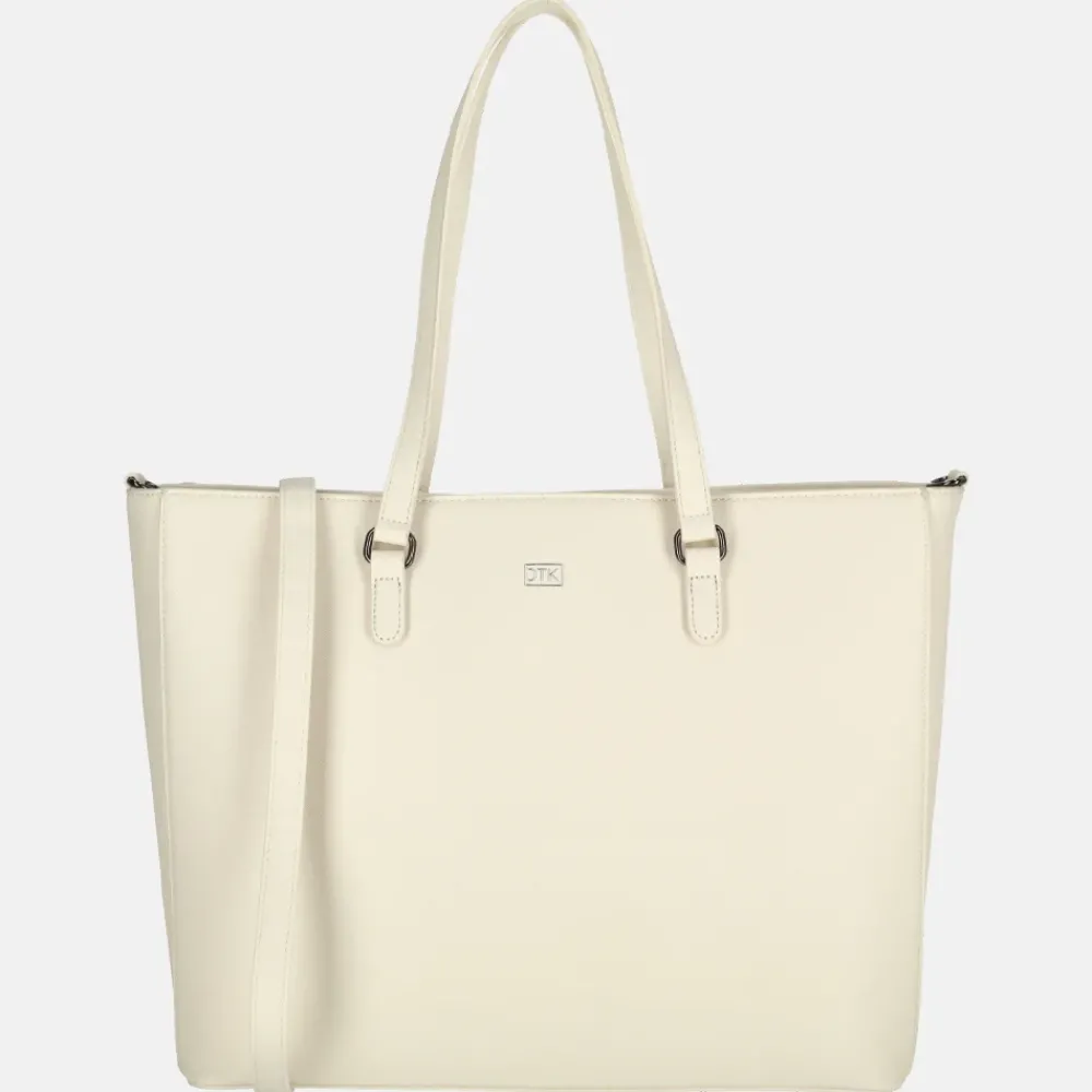 Shoppers^Duifhuizen Saffiano shopper L creme