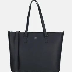 Schoolhandtassen | Shoppers^Duifhuizen Saffiano shopper L donker navy