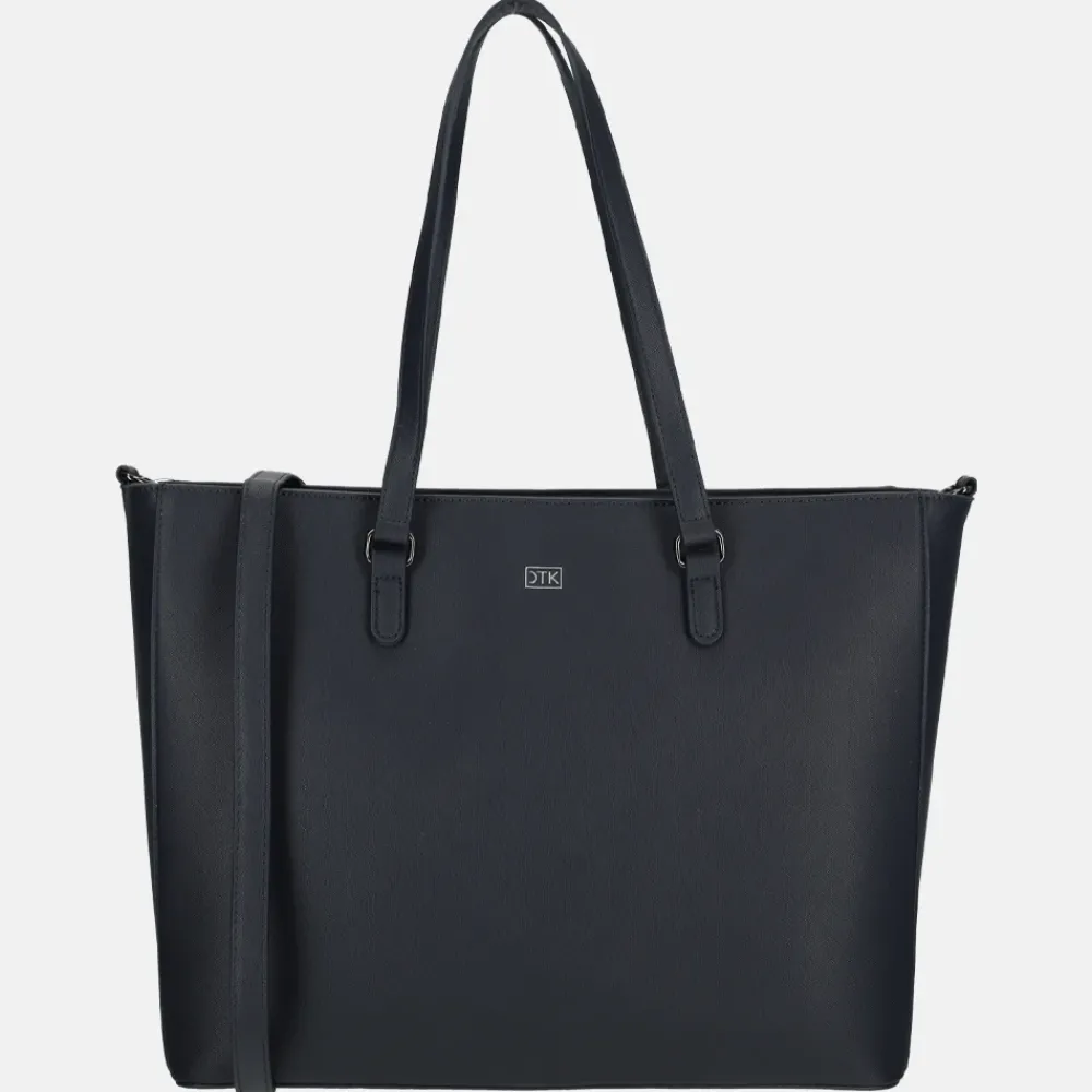 Schoolhandtassen | Shoppers^Duifhuizen Saffiano shopper L donker navy