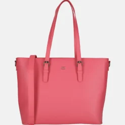 Schoolhandtassen | Dames Laptoptassen^Duifhuizen Saffiano shopper met laptopvak L fuchsia