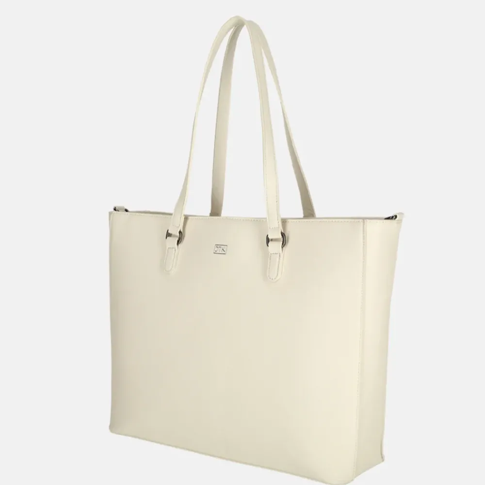 Shoppers^Duifhuizen Saffiano shopper L creme