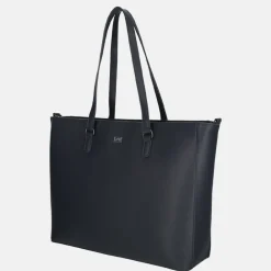 Schoolhandtassen | Shoppers^Duifhuizen Saffiano shopper L donker navy
