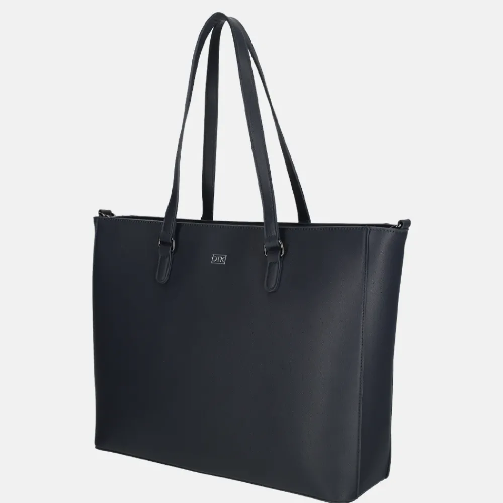 Schoolhandtassen | Shoppers^Duifhuizen Saffiano shopper L donker navy