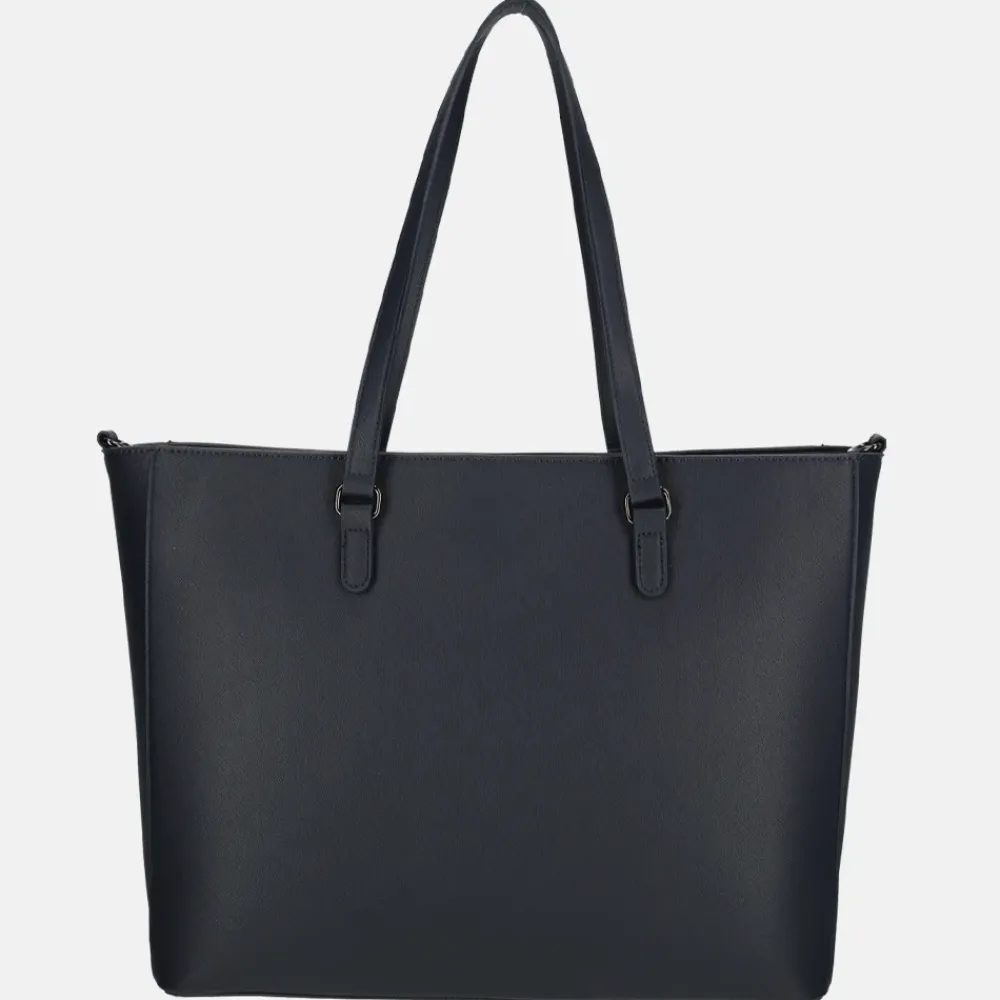 Schoolhandtassen | Shoppers^Duifhuizen Saffiano shopper L donker navy