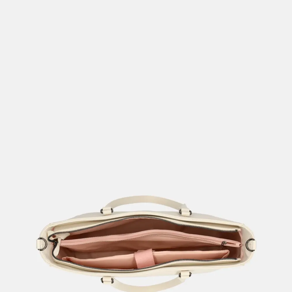 Shoppers^Duifhuizen Saffiano shopper L creme