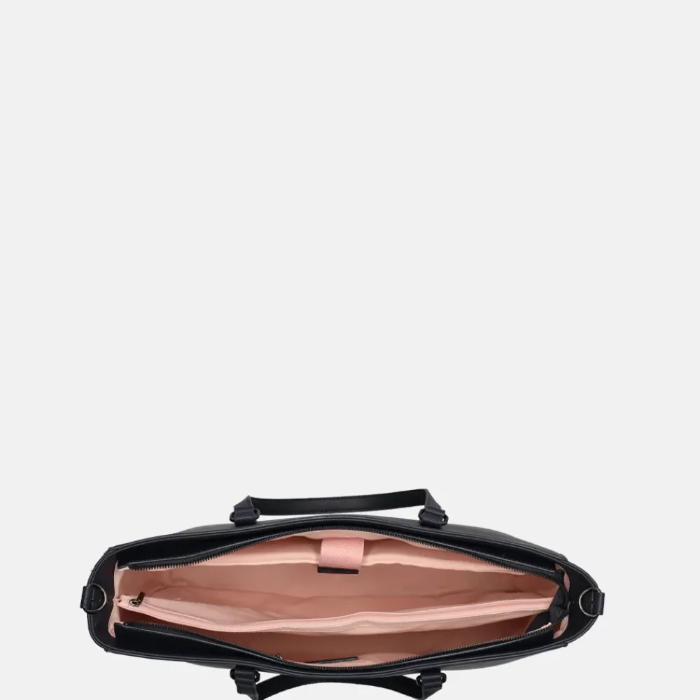 Schoolhandtassen | Shoppers^Duifhuizen Saffiano shopper L donker navy