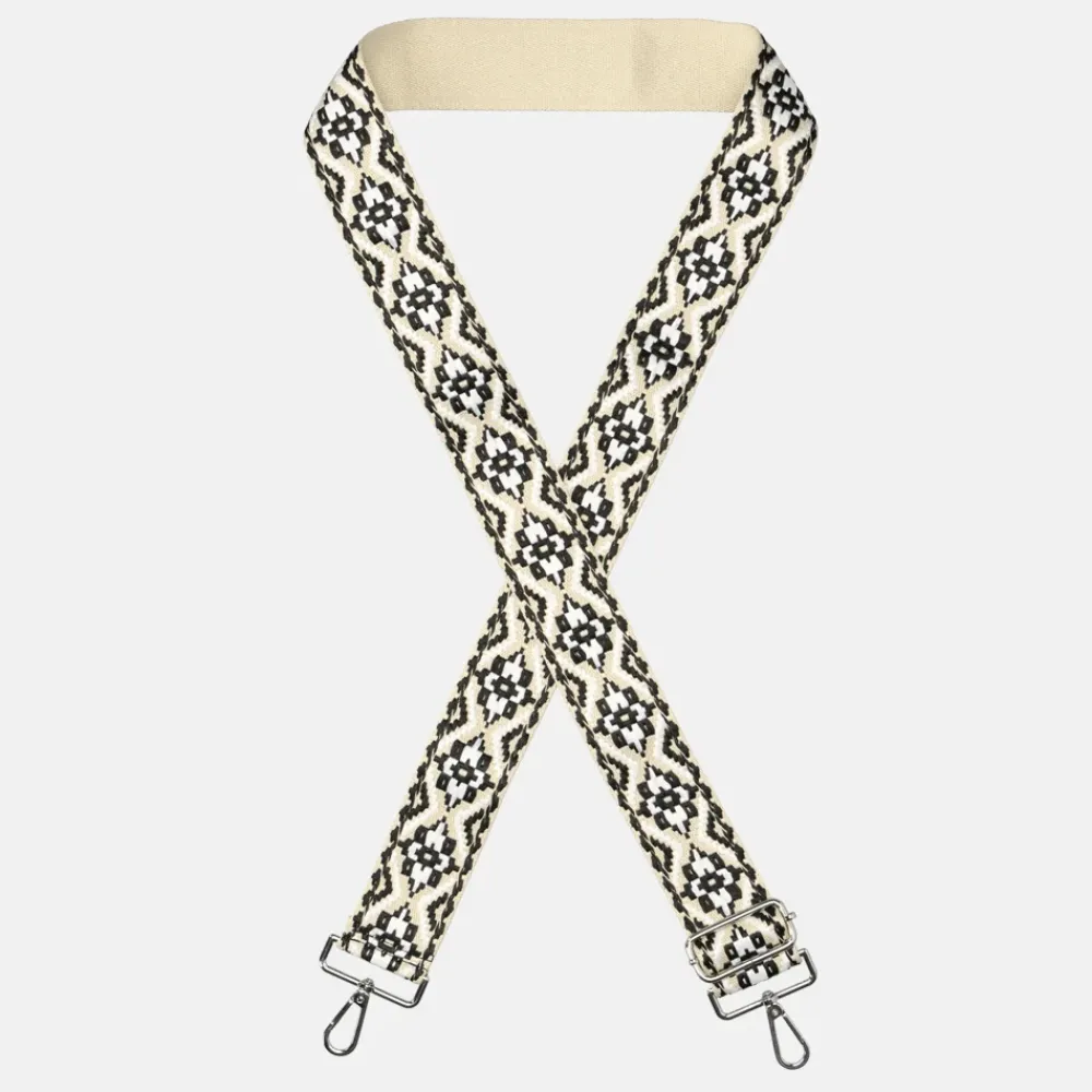 Schouderbanden^Duifhuizen schouderband azteca wit/zwart/beige