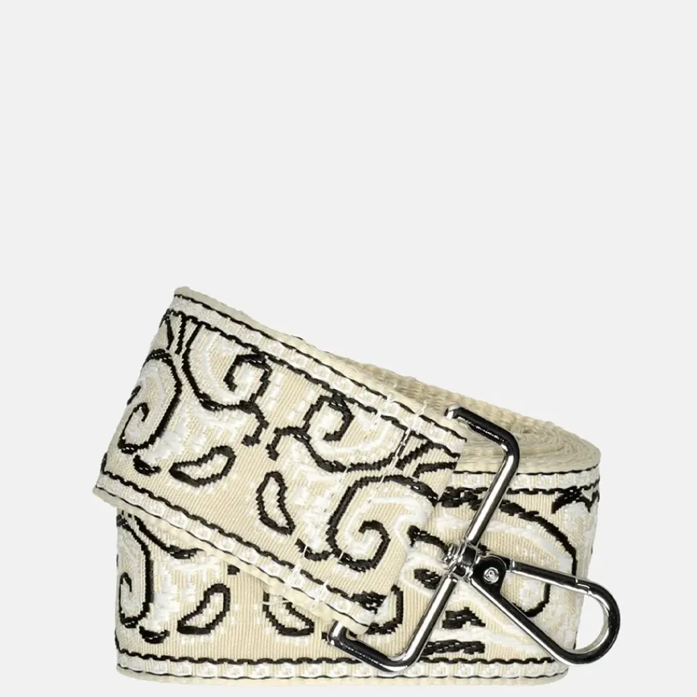 Schouderbanden^Duifhuizen schouderband paisley beige/wit