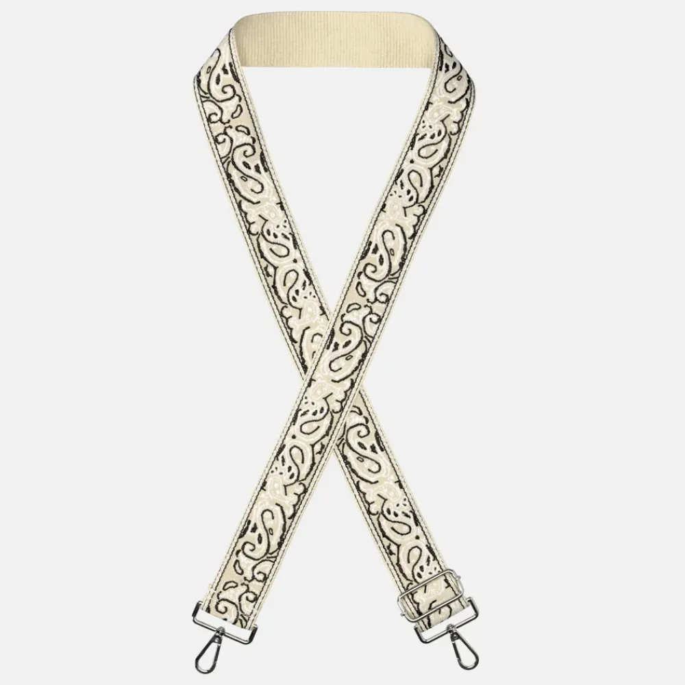 Schouderbanden^Duifhuizen schouderband paisley beige/wit