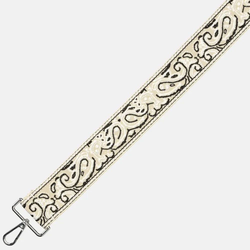 Schouderbanden^Duifhuizen schouderband paisley beige/wit