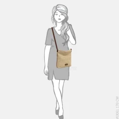 Crossbody Tassen^Emily & Noah Elda crossbody tas raffia sand