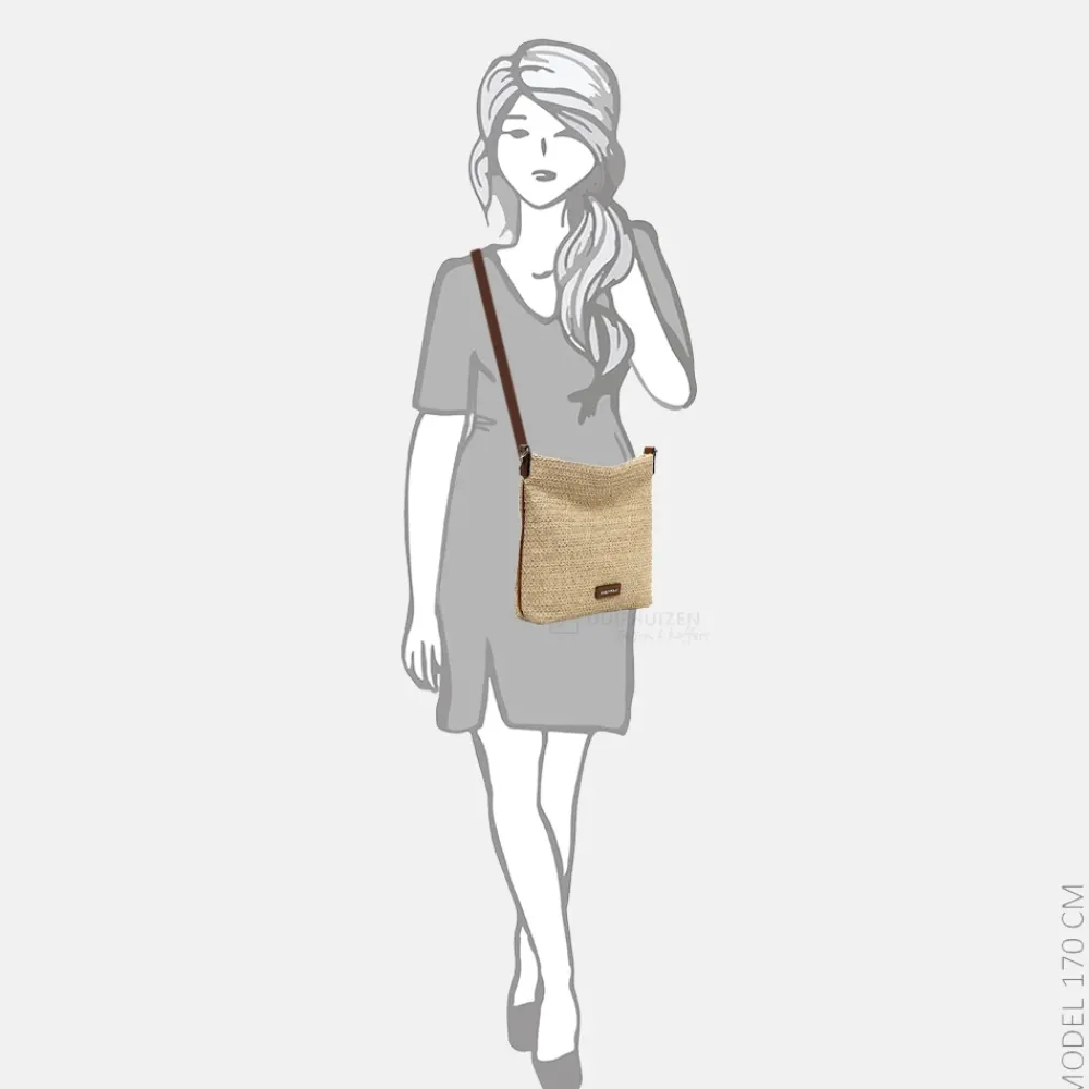 Crossbody Tassen^Emily & Noah Elda crossbody tas raffia sand