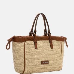 Handtassen^Emily & Noah Elda handtas raffia sand