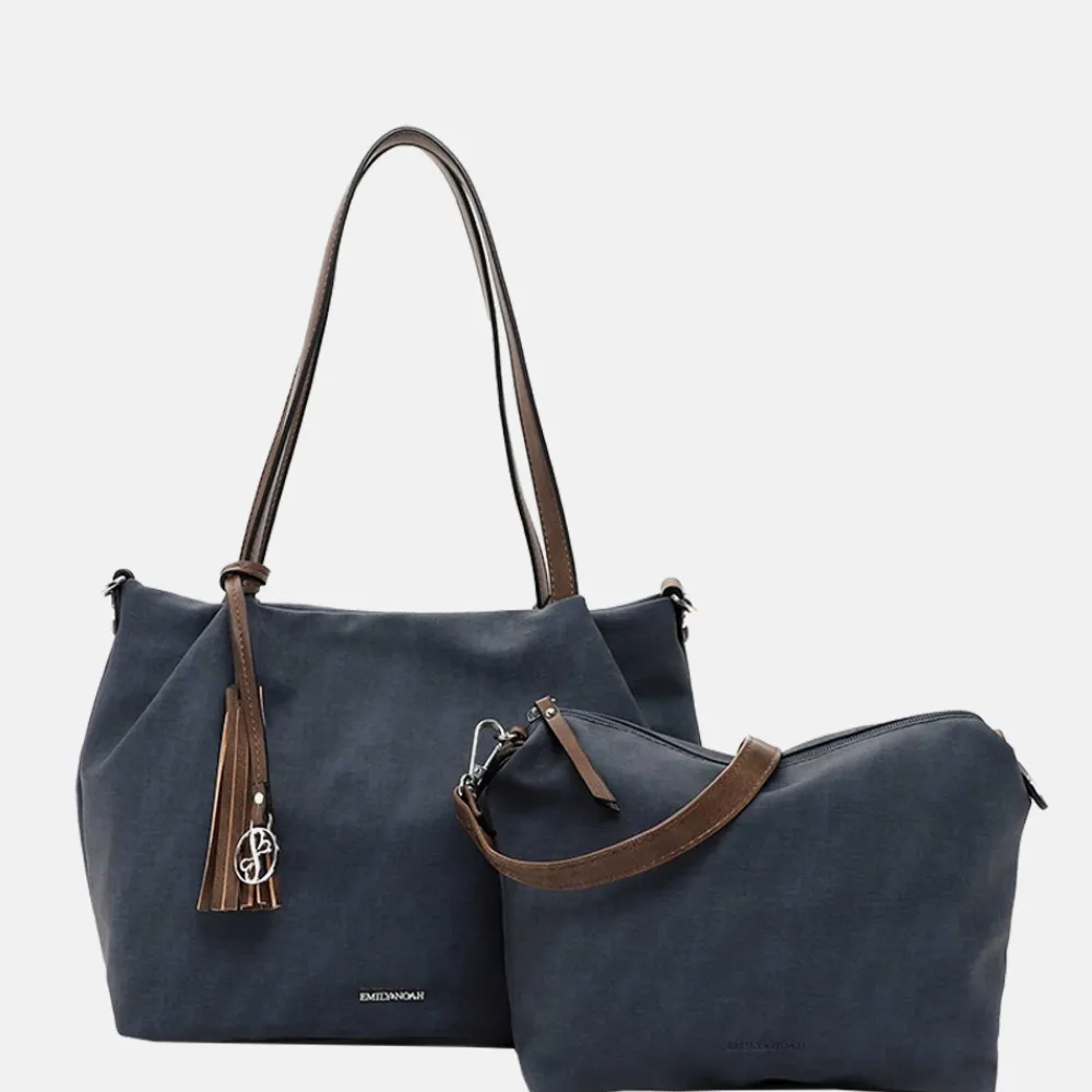 Shoppers^Emily & Noah Elke shopper blue/taupe
