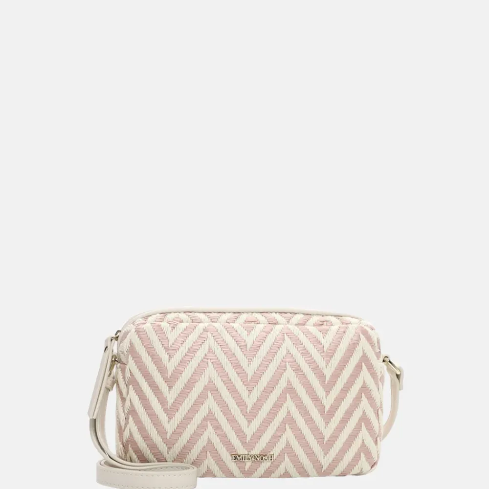 Crossbody Tassen^Emily & Noah Raffia crossbody tas pink salt