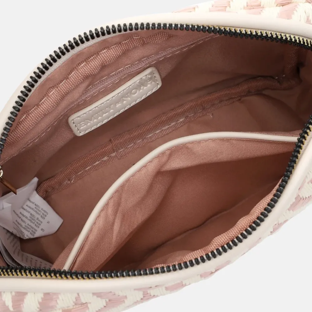 Crossbody Tassen^Emily & Noah Raffia crossbody tas pink salt