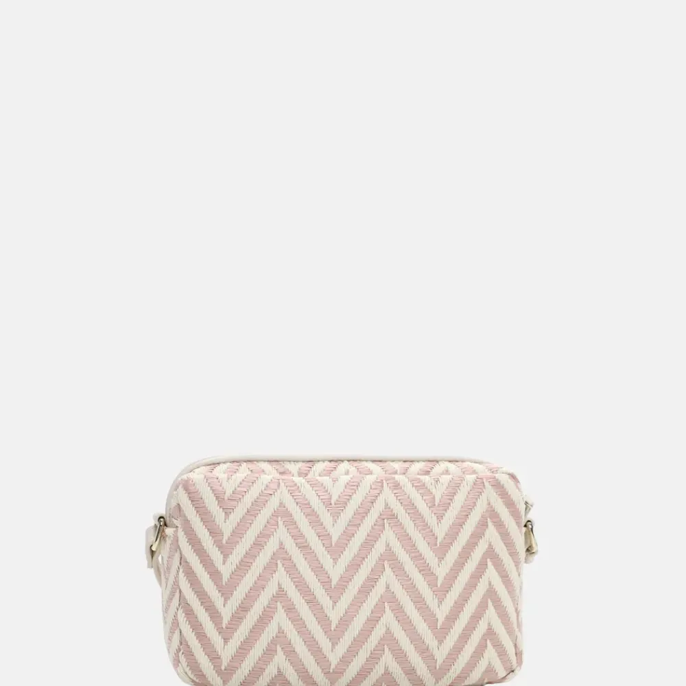 Crossbody Tassen^Emily & Noah Raffia crossbody tas pink salt
