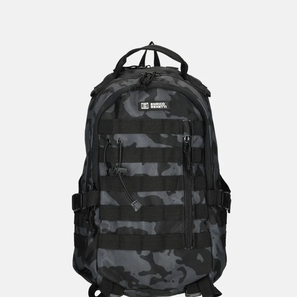Vrijetijd Rugzakken | School Rugzakken^Enrico Benetti Arizona rugzak zwart camouflage