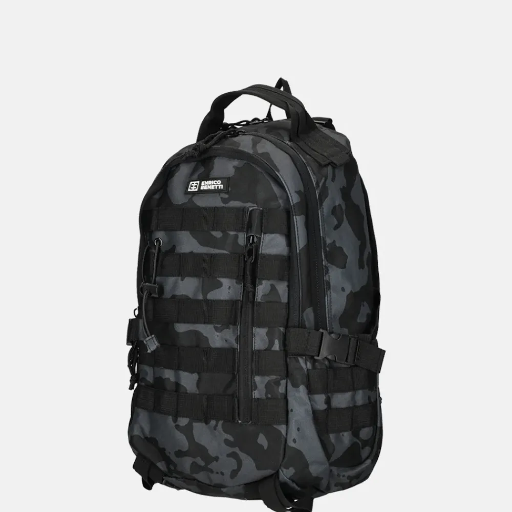 Vrijetijd Rugzakken | School Rugzakken^Enrico Benetti Arizona rugzak zwart camouflage