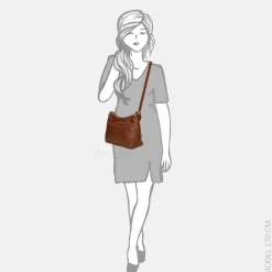 Crossbody Tassen^Enrico Benetti Caen crossbody tas cognac