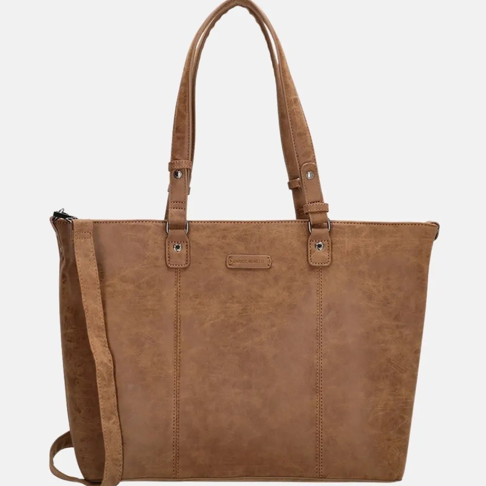 Schoolhandtassen | Shoppers^Enrico Benetti Kate shopper 15 inch camel