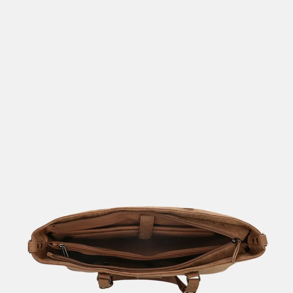 Schoolhandtassen | Shoppers^Enrico Benetti Kate shopper 15 inch camel