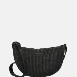 Crossbody Tassen^Enrico Benetti Raffia Banana crossbody tas zwart