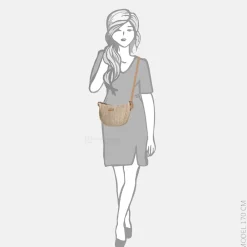 Crossbody Tassen^Enrico Benetti Raffia Banana crossbody tas misty rose