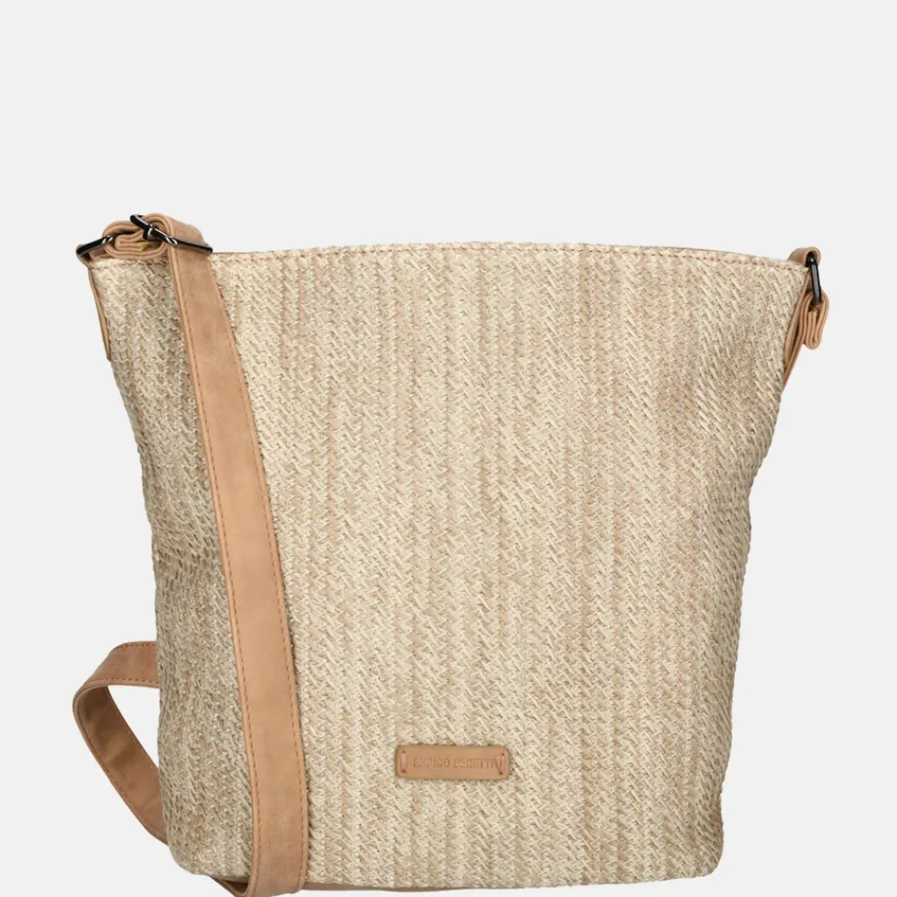 Crossbody Tassen^Enrico Benetti Raffia crossbody tas M misty rose