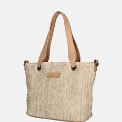 Handtassen^Enrico Benetti Raffia handtas S misty rose