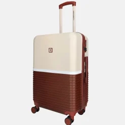 Reiskoffers^Enrico Benetti reiskoffer 65 cm bordeaux-beige